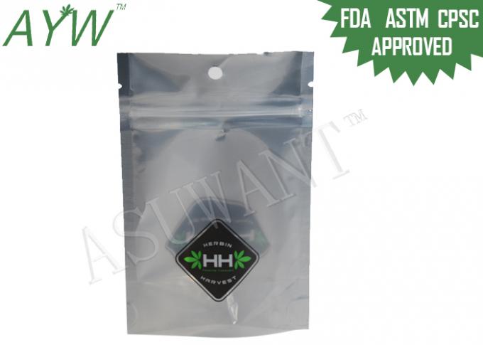 Inside Foil Medical Cannabis Ziplock Bags FDA Passed With Kush Cannabis Logo