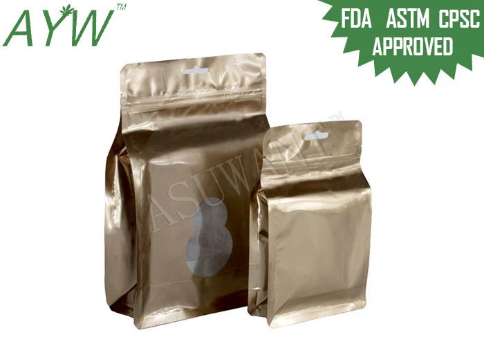 Clear Window Food Packaging Bags Smell Proof Flat Square Bottom Metallized Zip Lock