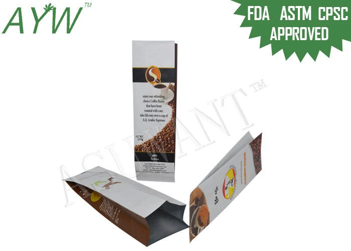 Valve Sealed Coffee Bags 8oz , Foil Lined Coffee Bean Packaging Bags For Australia Bun Coffee
