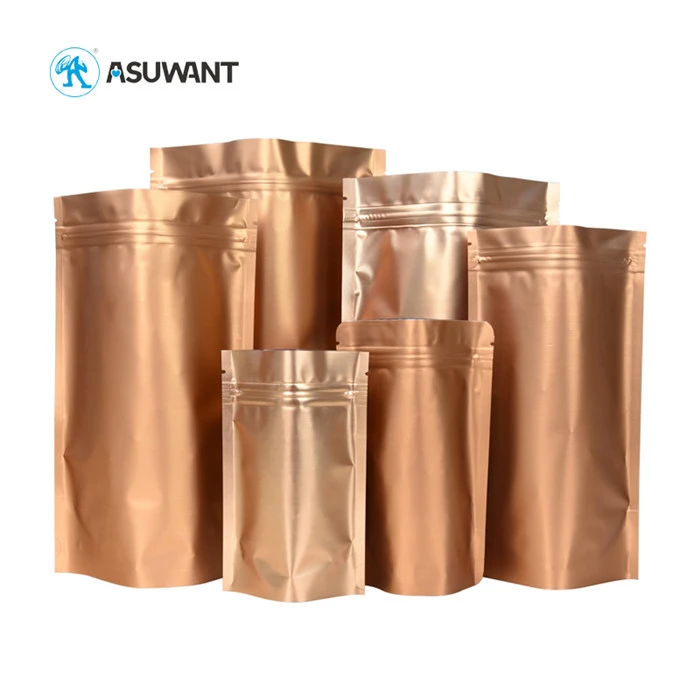 Mylar Gold Golden Metallic Foil Plastic Bags Aluminum Ziplock Zipper Bags