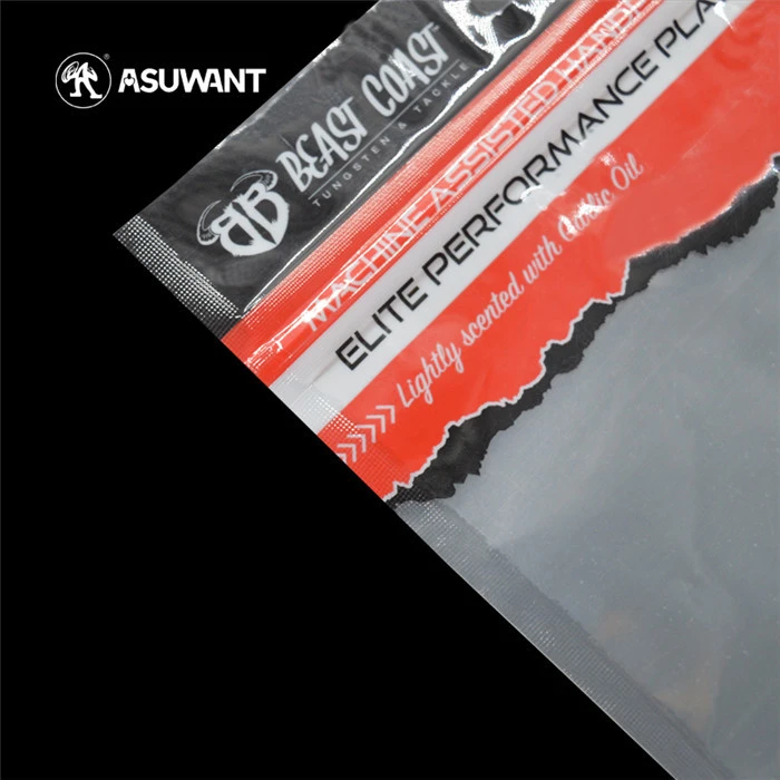 Soft Plastic Zipper Fishing Bait Bag For Packing Worm Lures / Saltwater Lures
